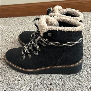 Women's Black and Cream Ankle Boots